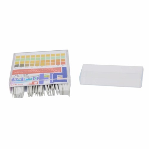 100 strisce / scatola Strisce reattive pH Scala 0-14 Carta per tornasole di alta qualità Ideale per testare il livello del pH dell'acqua