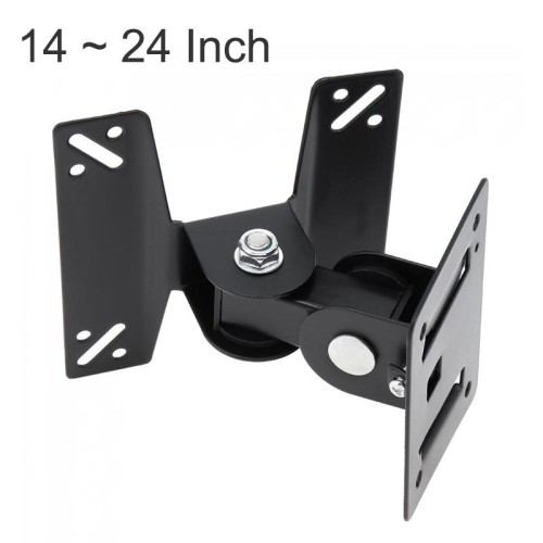Staffa di montaggio a parete per monitor per PC TV universale ruotata per TV a schermo piatto LED LCD da 14 ~ 24 pollici con 180 gradi attorno al perno