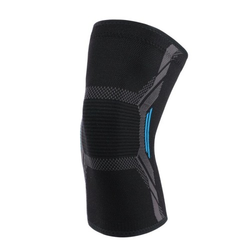 Ginocchiere in maglia elasticizzata a quattro vie in nylon per protezioni sportive, taglia: M (nero rosso)