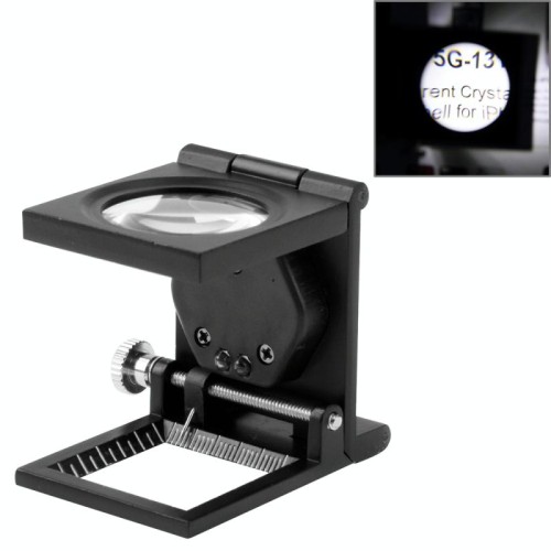 Lente d'ingrandimento mini lente d'ingrandimento 10x in metallo stile scrivania (nera)