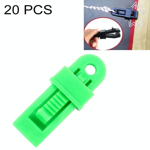 20 PCS Tende da esterno per tende da sole Clip di fissaggio antivento Fibbia multifunzionale per funi antivento (blu)