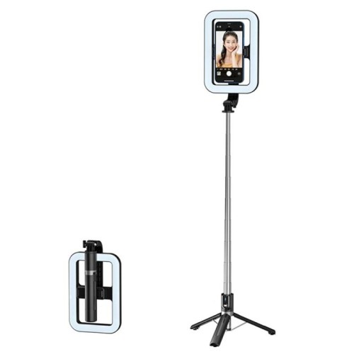 P99X per streaming live/fotografia, lampada ad anello con treppiede, lampada quadrata da 8 pollici con rotazione a 360 gradi