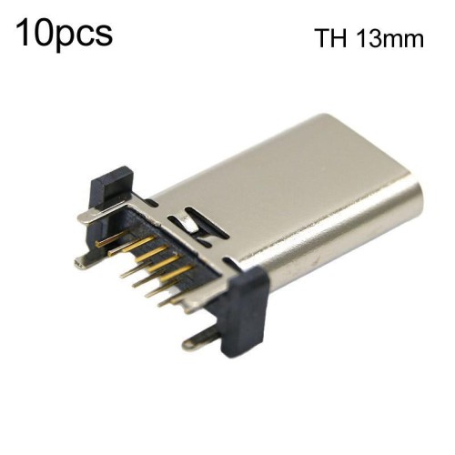 10 connettori femmina USB tipo C a 16 pin, porta di ricarica rapida PD TH 13 mm