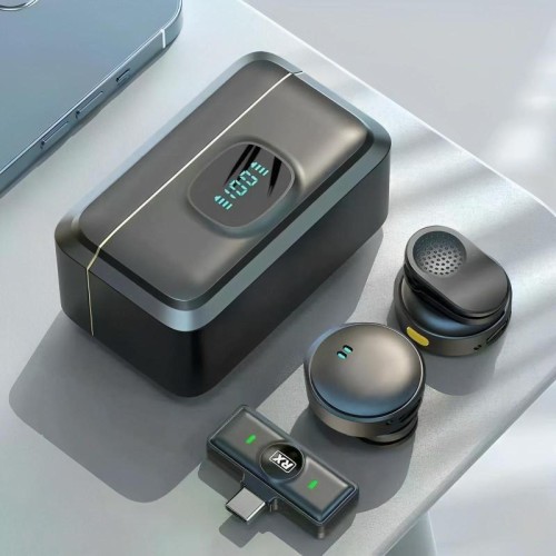 Microfono lavalier wireless DS-Q8 con riduzione del rumore, interfaccia: ricevitore USB-C