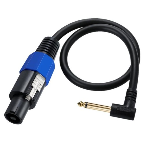 Cavo adattatore per amplificatore audio per altoparlanti JUNSUNMAY Speakon maschio ad angolo retto da 6,35 mm maschio con chiusura a scatto, lunghezza: 50 cm