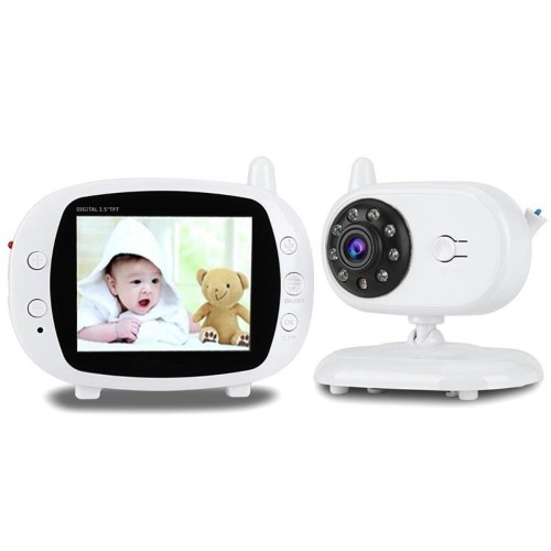 BM-850 LCD da 3,5 pollici LCD da 2,4 GHz Telecamera di sorveglianza wireless Baby monitor con visione notturna a LED 8-IR, conversazione vocale bidirezionale (bianco)