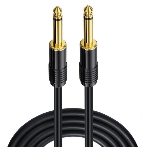 Cavo audio mixer mono maschio-maschio da 6,35 mm, lunghezza: 2 m (nero)