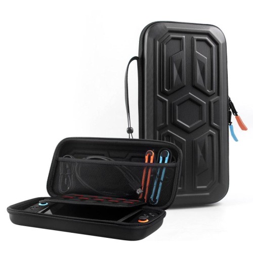 Custodia protettiva rigida in stile Mecha per Nintendo Switch 2, borsa portatile antiurto per il trasporto (nera)