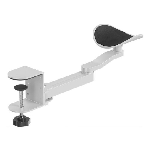 Bracciolo ergonomico per scrivania del computer, supporto per braccio girevole a 360 gradi, supporto per tastiera (bianco)