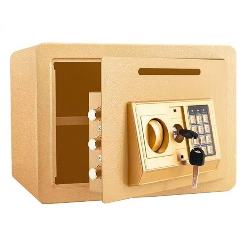 Cassaforte da parete in acciaio di piccole dimensioni con piastra antifurto, cassaforte per la memorizzazione delle password, colore: oro con fessura per il deposito dei soldi