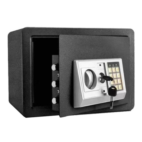 Cassaforte da parete in acciaio di piccole dimensioni con piastra antifurto, cassaforte per la memorizzazione delle password, colore: nero, senza fessura per il deposito del denaro.