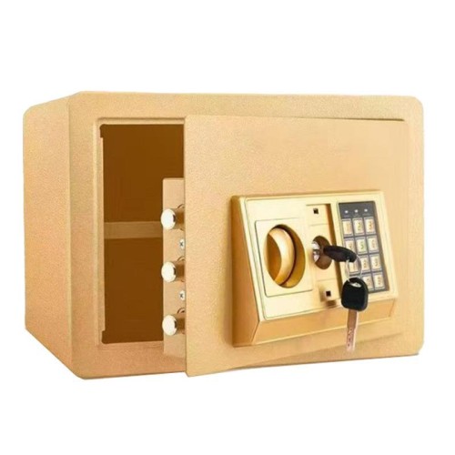 Cassaforte da parete in acciaio di piccole dimensioni con piastra antifurto, cassaforte per la memorizzazione delle password, colore: oro, senza fessura per il deposito del denaro.