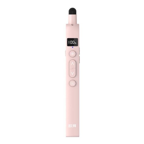Puntatore per presentazioni OUBAI T10S con lente d'ingrandimento e mouse aereo, laser rosso, scrittura su schermo, timer, plug & play (rosa)