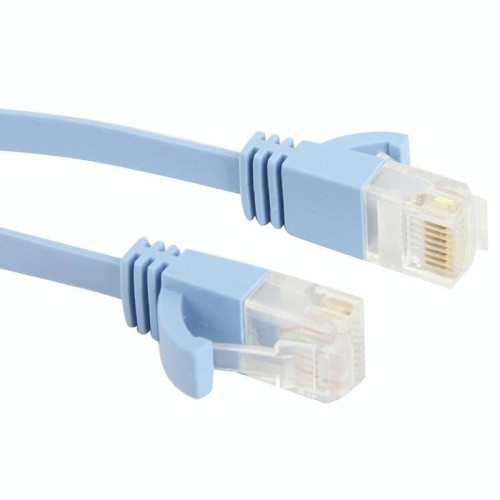 Cavo LAN di rete Ethernet piatto ultrasottile CAT6a, lunghezza: 50 m (baby blue)