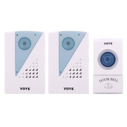 VOYE V001A2 Campanello per casa LED Wireless Smart Music con doppio ricevitore, distanza telecomando: 120 m (aria aperta)