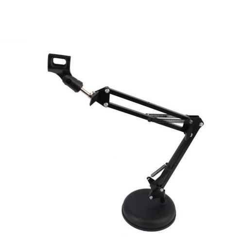 Supporto da tavolo per telefono cellulare con microfono singolo a cantilever girevole a 360 gradi