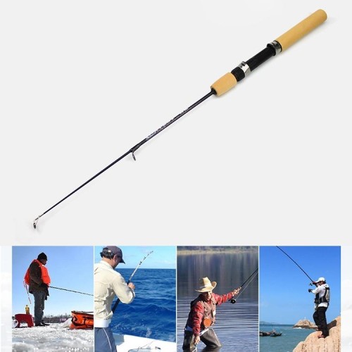 Canna da pesca sul ghiaccio portatile da 35 cm Canna da gamberetti Canna da pesca con esche Raccordi per attrezzatura da pesca, lunghezza di estensione: 100 cm