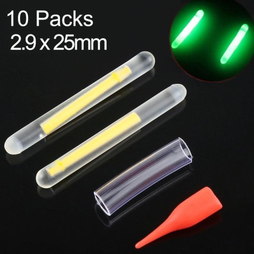 10 confezioni OCEAN SUN Galleggiante luminoso per la pesca notturna Bastone leggero, Visibilità: 15 m, Dimensioni: 2,9 x 25 mm