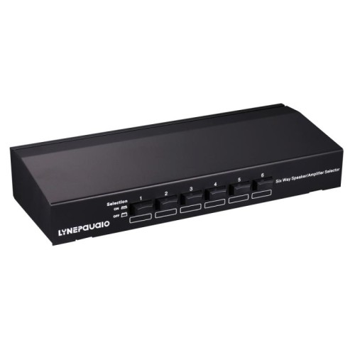 LINEPAUDIO B898 Comparatore altoparlante / amplificatore stereo a sei vie Commutatore selettivo bidirezionale (nero)