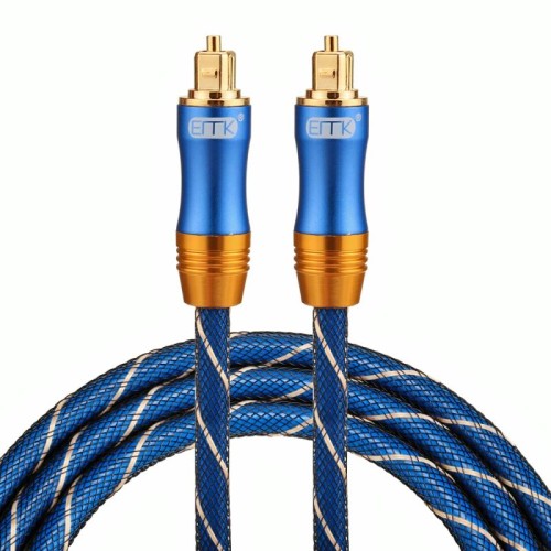 EMK LSYJ-A 1.5m OD6.0mm Testa in metallo placcato oro Toslink Cavo audio ottico digitale maschio a maschio