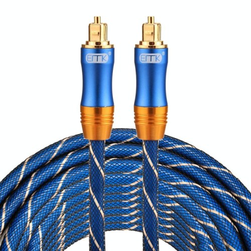 EMK LSYJ-A 8m OD6.0mm Testa in metallo placcato oro Toslink Cavo audio ottico digitale maschio a maschio