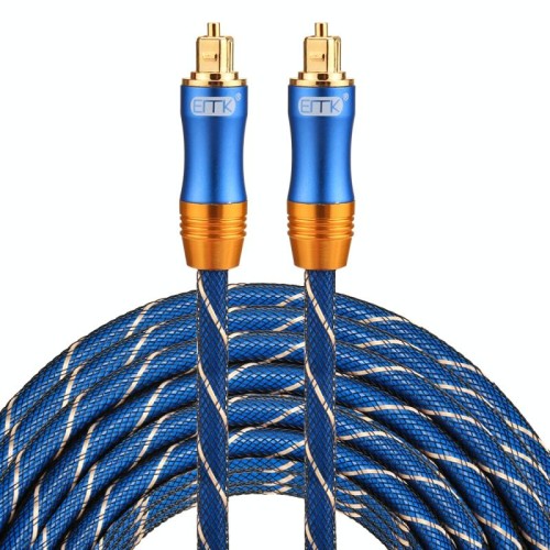 EMK LSYJ-A 15m OD6.0mm Testa in metallo placcato oro Toslink Cavo audio ottico digitale maschio a maschio