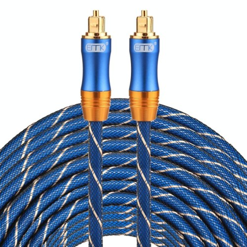 EMK LSYJ-A 30m OD6.0mm Testa in metallo placcato oro Toslink Cavo audio ottico digitale maschio a maschio