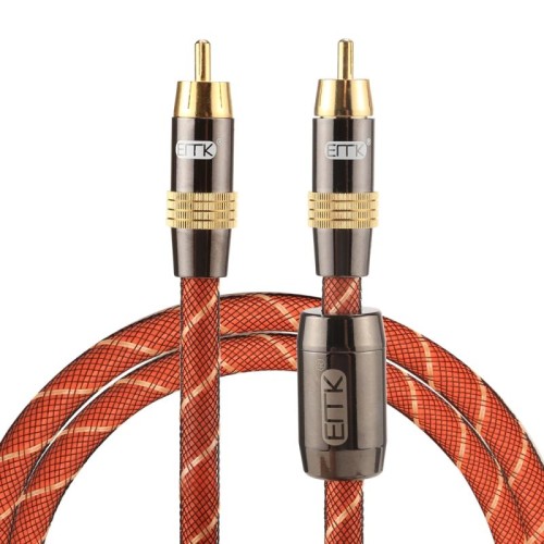 EMK TZ / A 1m OD8.0mm Testa in metallo placcato oro RCA a spina RCA Cavo di interconnessione coassiale digitale Cavo RCA audio / video