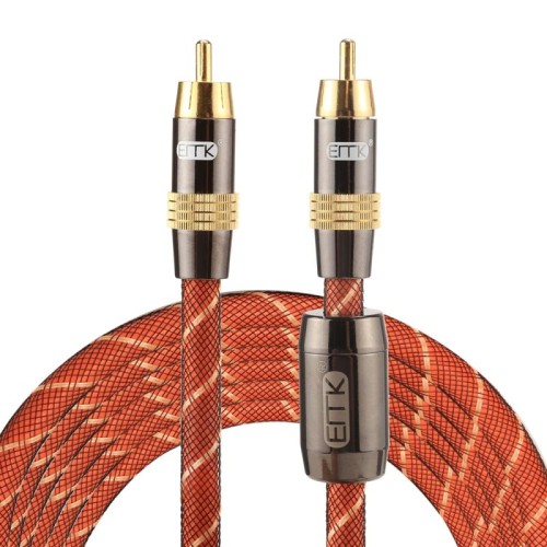 EMK TZ / A 3m OD8.0mm Testa in metallo placcato oro RCA a spina RCA Cavo di interconnessione coassiale digitale Cavo RCA audio / video