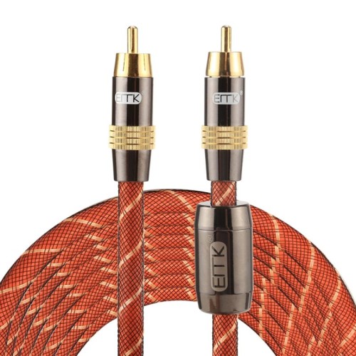 EMK TZ / A 5m OD8.0mm Testa in metallo placcato oro RCA a spina RCA Cavo di interconnessione coassiale digitale Cavo RCA audio / video