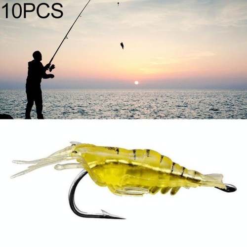 10 PCS 4cm Pesca Artificiale Morbido Gamberetti Esche Esche Popper Poper Esche con Gancio