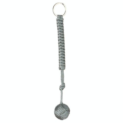 Portachiavi di sopravvivenza con cordino per autodifesa con cuscinetto a sfera in acciaio con pugno di scimmia nero per protezione di sicurezza esterna (verde mimetico1)