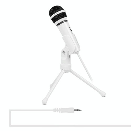Yanmai SF-910 Microfono professionale per registrazione audio a condensatore con supporto per treppiede, lunghezza cavo: 2,0 m, Compatibile con PC e Mac per Live Broadcast Show, KTV, ecc. (Bianco)