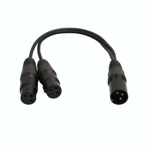 Cavo adattatore connettore audio da 30 cm a 3 pin XLR CANNON 1 maschio a 2 femmine per microfono / apparecchiatura audio (nero)