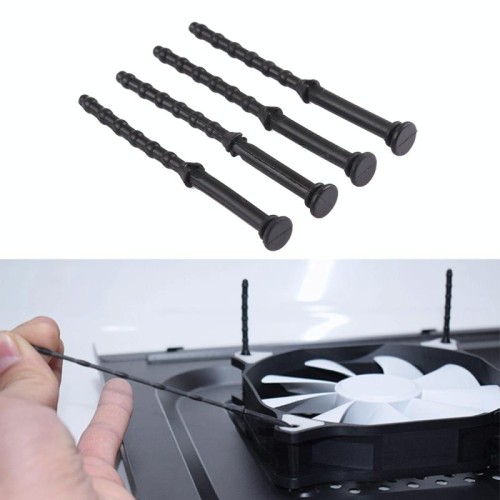 4 PCS 65mm Vite ventola per computer in silicone con gomma morbida antivibrazione antivibrazione (nera)