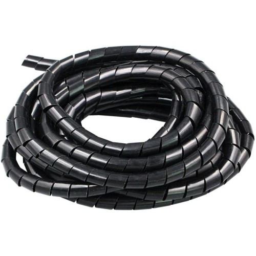 Tubo a spirale in PE da 18 m con organizzatore per avvolgimento del filo, diametro nominale: 4 mm (nero)