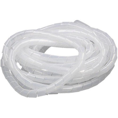 Tubi 11m PE spirale di filo di avvolgimento ordinato dell'organizzatore del tubo, diametro nominale: 8mm (bianco)