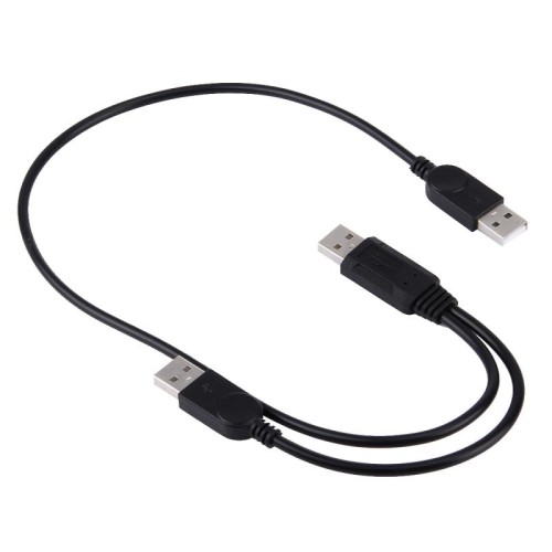 Cavo da 2 in 1 USB 2.0 maschio a 2 doppio USB maschio per computer / laptop, lunghezza: 50 cm