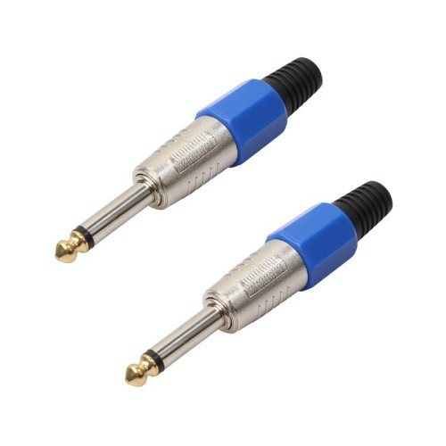 2 PCS 6.35 Connettore audio per microfono mono placcato in oro