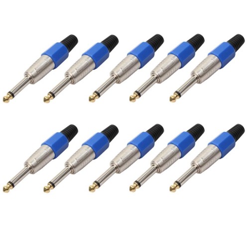 10 PCS 6.35 Connettore audio per microfono mono placcatura in oro