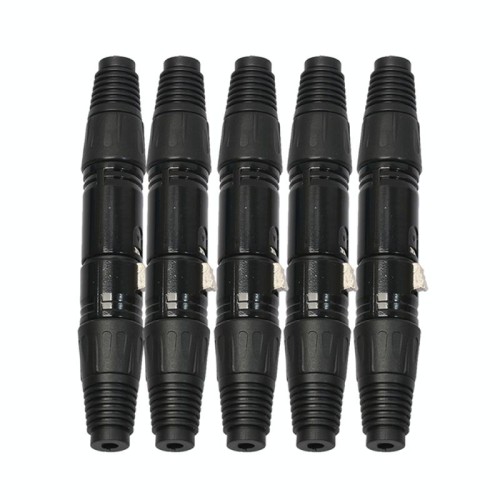 5 coppie di connettori per cavo audio XLR a 3 pin nero maschio e femmina