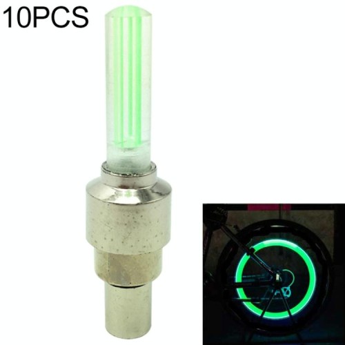 10 PCS LED Luci per biciclette Tappi valvola per pneumatici per ruote Accessori per bici Lampada per raggi lanterna da ciclismo (giallo)