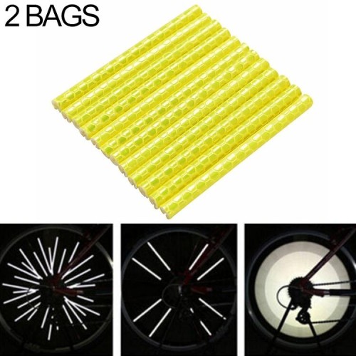 2 Borse Bicicletta Mountain Bike Ruota Cerchio Supporto per raggi Clip Tubo Spia luminosa Riflettore per esterni (Verde)