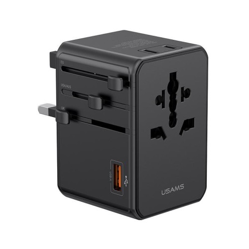 Caricabatterie da viaggio universale USAMS CC344 T72 da 100 W a 4 porte (nero)