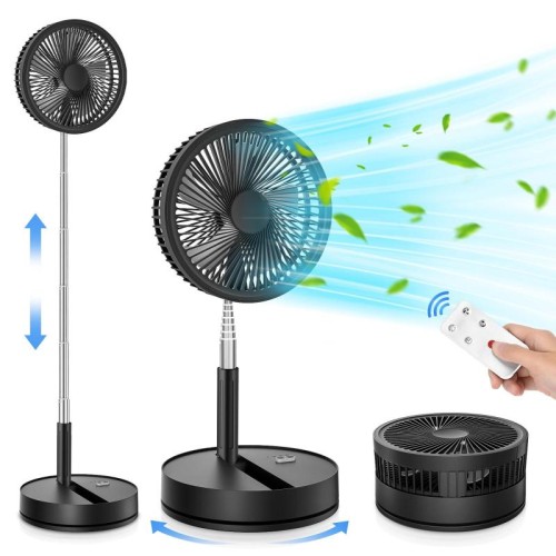 Ventilatore elettrico da tavolo pieghevole e regolabile in altezza F9 Upgrade con batteria da 8000 mAh (bianco)