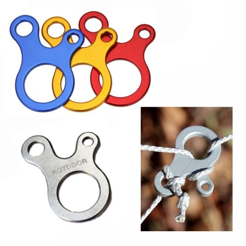 10 PCS Tenda da campeggio Corda di fissaggio Moschettone Gancio Gancio Tightener Fibbie per funi (argento)