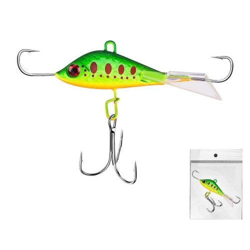 Esca bilanciata per pesca sul ghiaccio, modello B, 7,4 cm, 15 g, piccola esca metallica a forma di pesce (confezione n. 3).