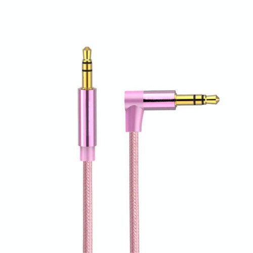 Cavo audio a gomito maschio-maschio da 3,5 mm AV01, lunghezza: 50 cm (oro)