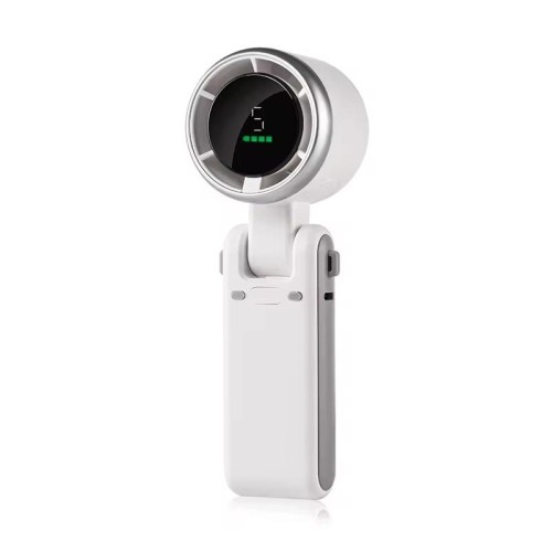 Ventola Turbo pieghevole portatile appesa al collo e da tavolo a doppio uso 5 marce regolabile con display digitale (Dark Frey)