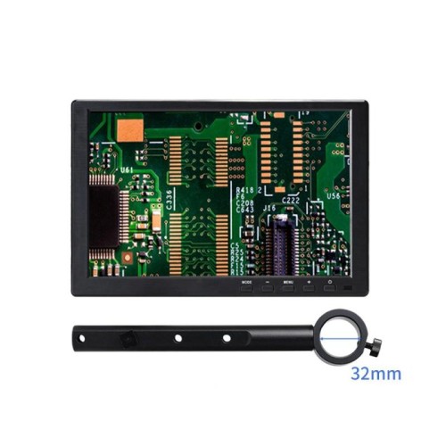 Monitor per microscopio IPS di livello industriale da 10 pollici con barra di montaggio da 32 mm, spina USA.